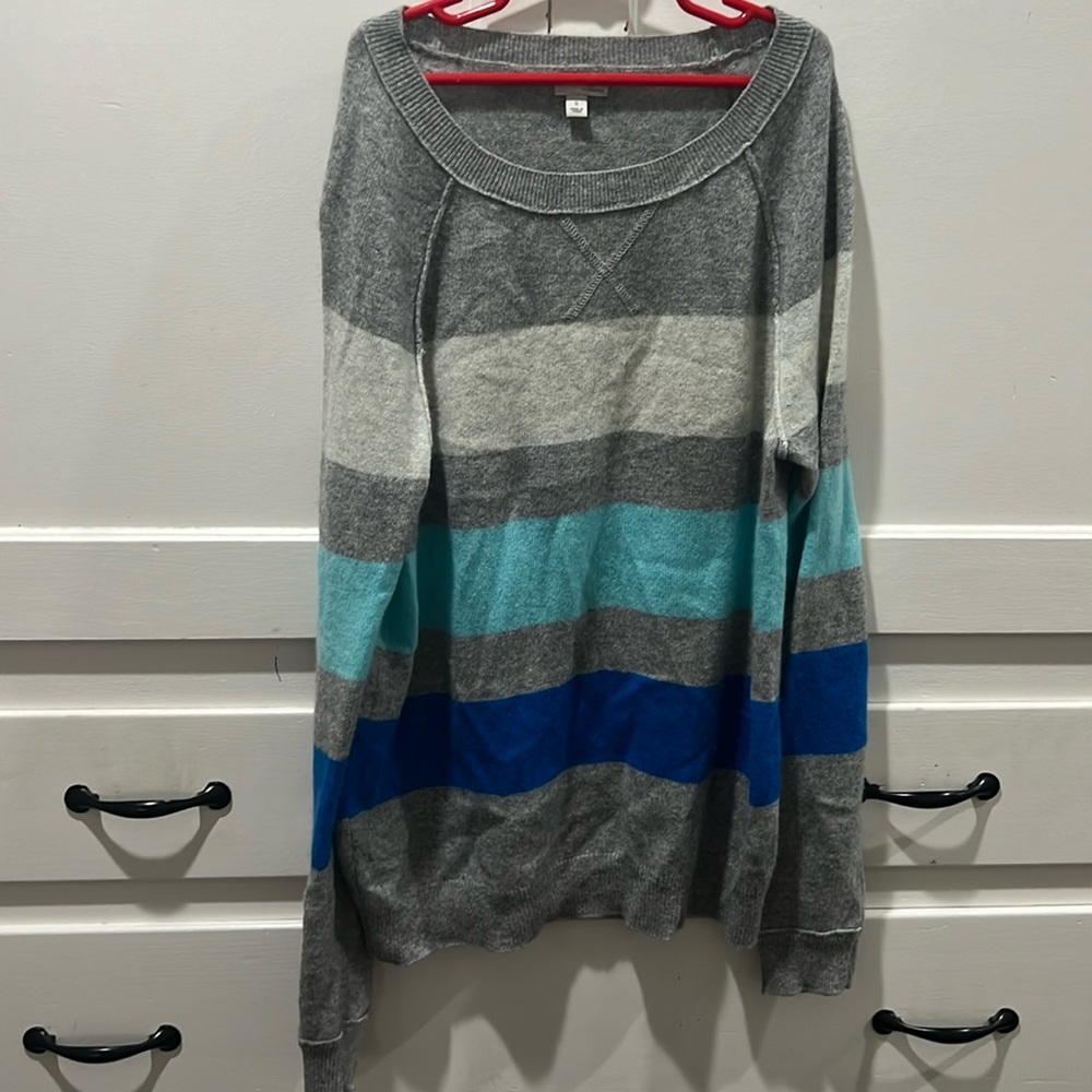Halogen size Small stripe cashmere sweater